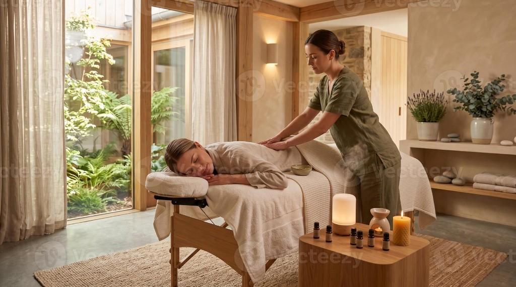 Massage professionnel en cabine spa
